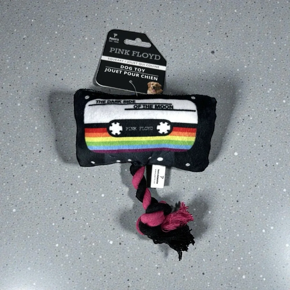 Pink Floyd‎ Dark Side Of The Moon Cassette Squeaky Dog Toy (5 in wide) NEW